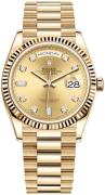 Rolex Dameklokke 128238-0008 Day-Date 36 Gulltonet/18 karat gult gull