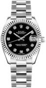 Rolex Dameklokke 178274-0058 Datejust 31 Sort/Stål Ø31 mm