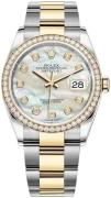 Rolex Dameklokke 126283RBR-0010 Datejust 36 Hvit/18 karat gult gull