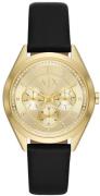 Armani Exchange Dameklokke AX5656 Lady Giacomo Gullfarget/Lær Ø38 mm