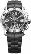 Chopard Dameklokke 288499-3011 Happy Sport Chronographe Sort/Gummi