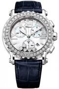 Chopard Dameklokke 288499-3021 Happy Sport Chronographe Hvit/Lær