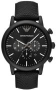 Emporio Armani Herreklokke AR11450 Luigi Chrono Sort/Tekstil Ø46 mm