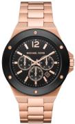 Michael Kors Herreklokke MK8940 Lennox Sort/Rose-gulltonet stål Ø45