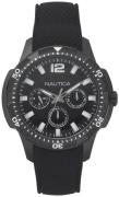 Nautica Herreklokke NAPSDG001 Multifunction Sort/Gummi Ø46 mm