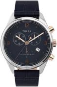 Timex Herreklokke TW2U04600 Blå/Lær Ø42 mm