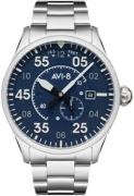 AVI-8 Herreklokke AV-4073-11 Blå/Lær Ø42 mm