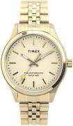 Timex Dameklokke TW2U23200 The Waterbury Antikkhvit/Gulltonet stål