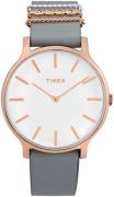 Timex Dameklokke TW2T45400 Transcend Hvit/Rose-gulltonet stål Ø38 mm