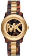 Michael Kors Dameklokke MK7354 Runway Brun/Gulltonet stål Ø38 mm