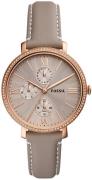 Fossil Dameklokke ES5097 Jacqueline Multifunction Grå/Lær Ø38 mm