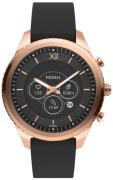 Fossil Dameklokke FTW7064 Gen 6 Hybrid Sort/Lær Ø41 mm