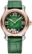 Chopard Dameklokke 278578-6002 Happy Sport Grønn/Lær Ø36 mm