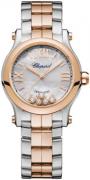 Chopard Dameklokke 278573-6019 Happy Sport Hvit/18 karat rosé gull