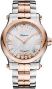 Chopard Dameklokke 278559-6009 Happy Sport Hvit/18 karat rosé gull