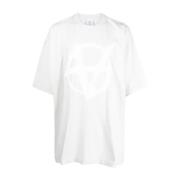 Hvit Bomull T-skjorte med Logo Print