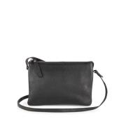 Sort Grain Crossbody Veske