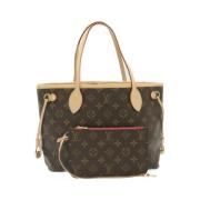 Pre-owned Brunt lerret Louis Vuitton Neverfull