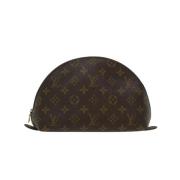 Pre-owned Brunt lerret Louis Vuitton kosmetisk veske