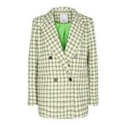 Oversize Boucle Check Blazer