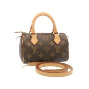 Pre-owned Brunt lerret Louis Vuitton veske