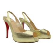 Pre-owned Gullstoff Christian Louboutin hæler