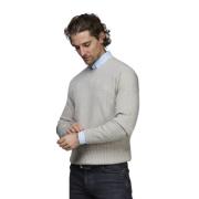 Beige Hansen&amp;amp;Jacob Crewneck Mini Cable Knit Genser