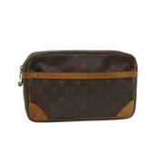 Brukt Brunt Lerret Louis Vuitton Compiegne Clutch Bag