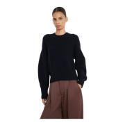 Marineblå Wide Sleeve Sweater Crew