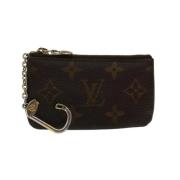 Pre-owned Brunt lerret Louis Vuitton lommebok