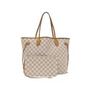 Brukt Beige Lerret Louis Vuitton Neverfull Tote Bag