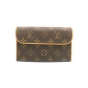 Pre-owned Brunt lerret Louis Vuitton florentinsk veske