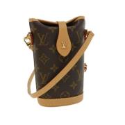 Pre-owned Brunt lerret Louis Vuitton skuldervesker