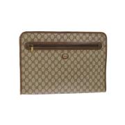 Pre-owned Beige lerret Gucci Clutch