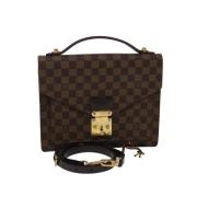 Pre-owned Brunt lerret Louis Vuitton Monceau