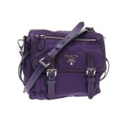 Pre-owned Lilla nylon Prada skulderveske