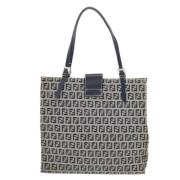 Pre-owned Navy Canvas Fendi Tote