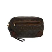 Pre-owned Brunt lerret Louis Vuitton Marly håndleddsstropp