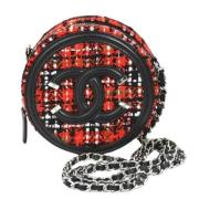 Rød Tweed Chanel Skulderveske