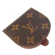 Pre-owned Brunt lerret Louis Vuitton lommebok