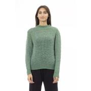 Grønn Ull Mock Neck Sweater