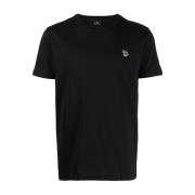 Sort Zebra Patch Crew-neck T-skjorte