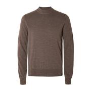 Brun Selected Homme Slhcaleb Ls Knit Genser