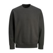 Sort Jack Jones Jprbladavid Structure Sweat Crew Neck Genser