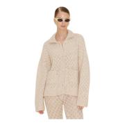 Beige Tired  Cardigan