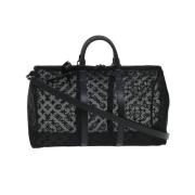 Svart Nylon Keepall Boston Bag