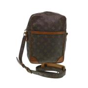 Pre-owned Brunt lerret Louis Vuitton skuldervesker