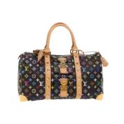 Pre-owned Svart lerret Louis Vuitton Keepall