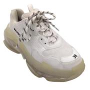 Pre-owned Hvit skinn Balenciaga joggesko