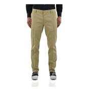 Beige Bomull Chinos med Metalllogo